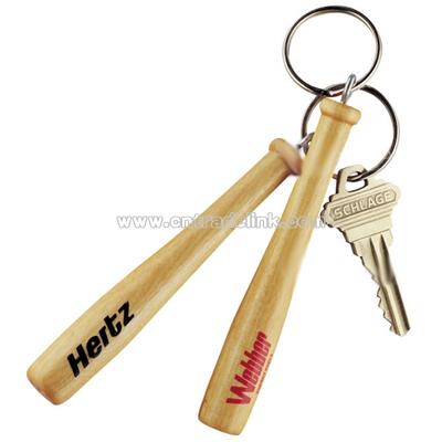 Wooden Baseball Bat Keytag