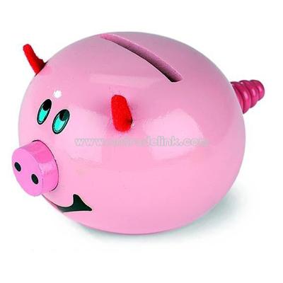 Wooden Pig Money Bank