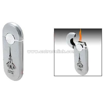 Elegant Silver Colour Flat Elliptical Slim Cigarette Lighter