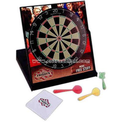 Folding magnetic dart board game