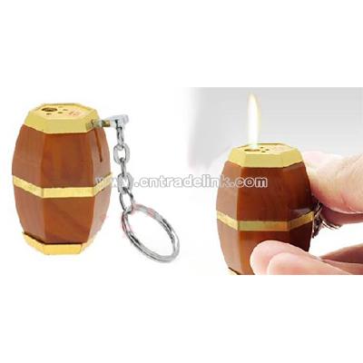 Gun Powder Barrel Cigarette Butane Key Ring Lighter