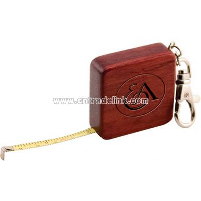 Rosewood 3' tape measure keychain