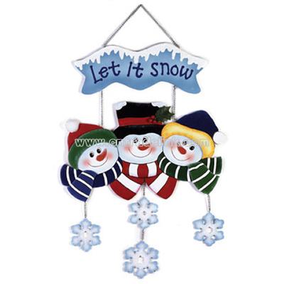 Wood Snowman Wall Plaque