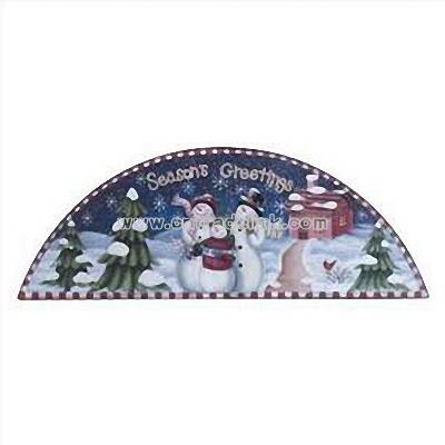 Season's Greetings Snowman Door Crown Xmas