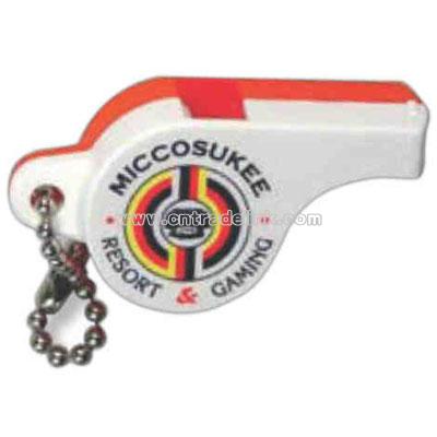 Plastic Police whistle with key chain