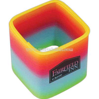 Rainbow color square spring stress reliever