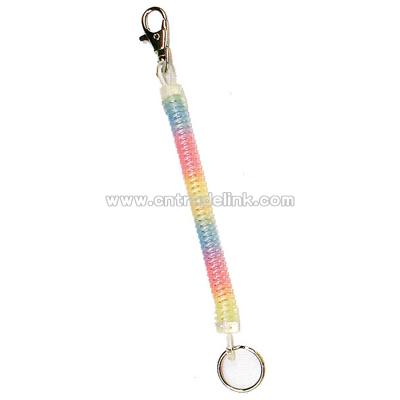 Plastic Coil Key chain with Clip and Key Ring