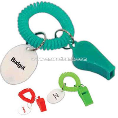 Whistle keychain wristband