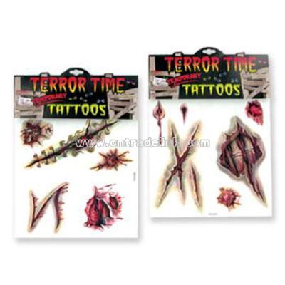 Terror Time Temporary Tattoos