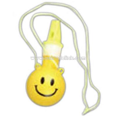 Smile face bubble whistle necklace