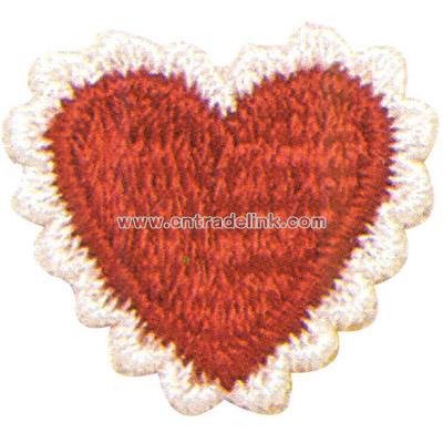 Heart with white ruffles - Valentine theme washable