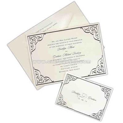 Simple Solutions Silver Lace - White card with lacey silver foil border