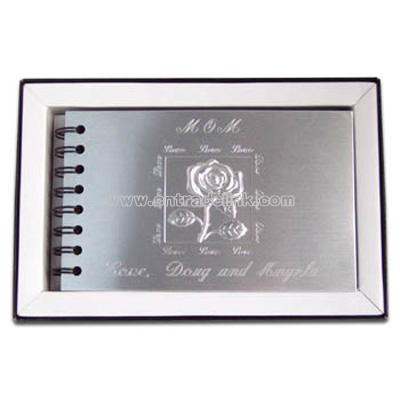 "Love" Rose Silver Photo Album (Holds 40 Pictures)