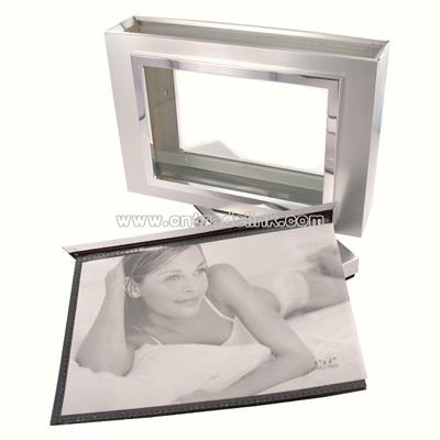 Rotating 4" x 6" Silver Photo Album Frame