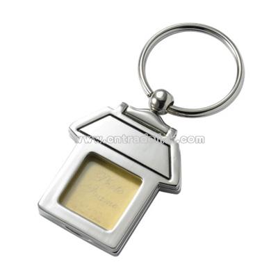 Silver House Photo Frame Key Chain