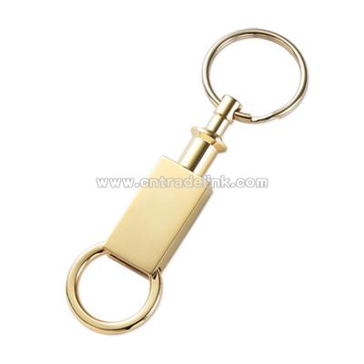 Gold Rectangular Double Valet Key Chain