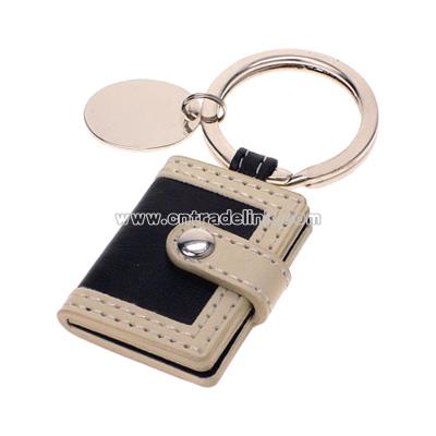 Black PU Leatherette Photo Frame Key Chain