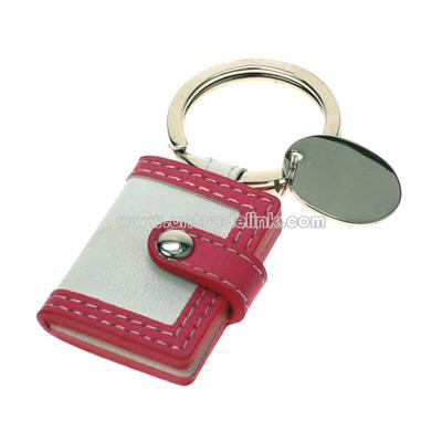 Pink PU Leatherette Photo Frame Key Chain