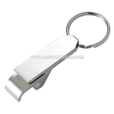 Matte Silver Bottle Opener Key Chain