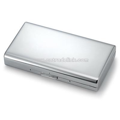 Silver Flip-Open Double Sided Cigarette Case