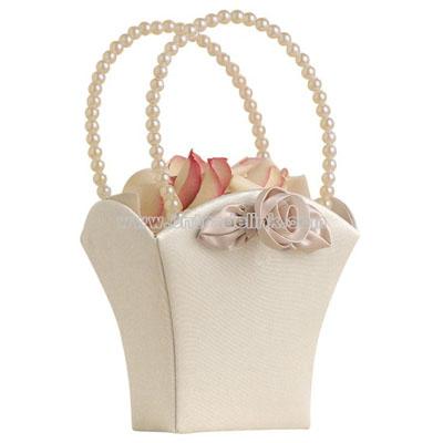 Blush Ivory Bouquet Flower Girl Basket