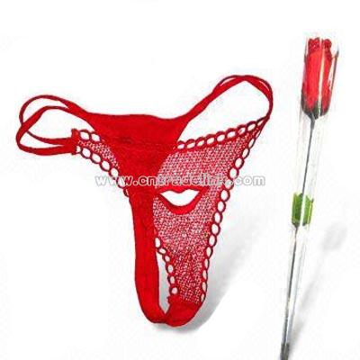 Rose Pack Lace Thong Panty