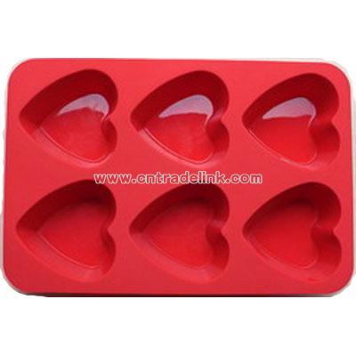 Heart Motif Silicone Cake Mold-6cav