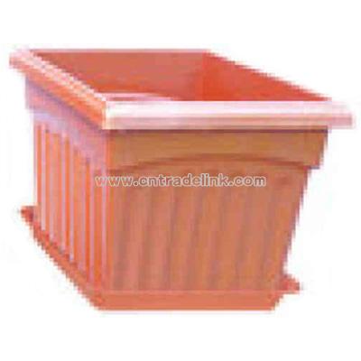 Square plastic potting vase