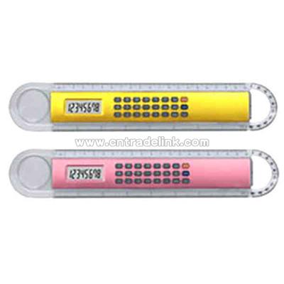 Plastic ruler with calculator