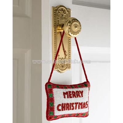 "Merry Christmas" Doorknob Pillow