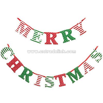 Spot & Stripe Merry Christmas Garland