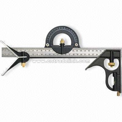 Combination Squares with Center Compass with Protractor Placed on Ruler Blade