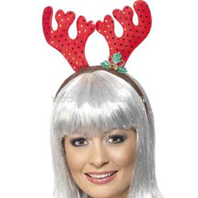 Sequin Reindeer Antlers in Red