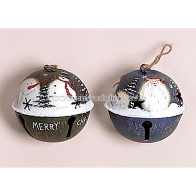 5.5" Handpainted Tin Jingle Bell Ornament