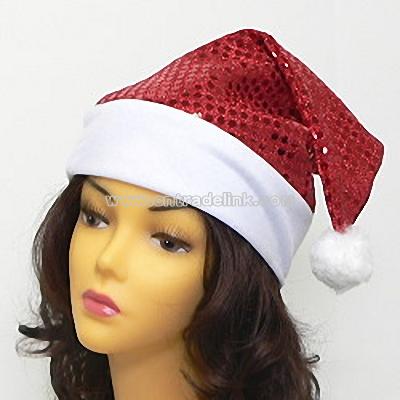 RED SEQUIN NOVELTY SANTA HAT