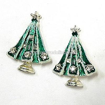 SPARKLY CHRISTMAS TREE EARRINGS