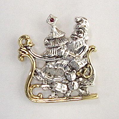 SANTA ON A SLEIGH CHRISTMAS PENDANT