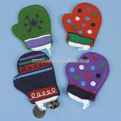 Felt Christmas Mitten Coin Purses