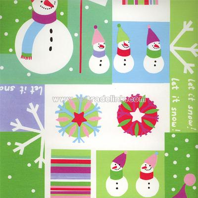 Snowman Squares Wrapping Paper