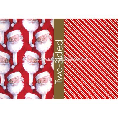 Santa Head and Shoulders Reversible Wrapping Paper