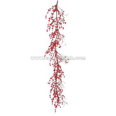 6' Red Berry Indoor Outdoor Christmas Garland