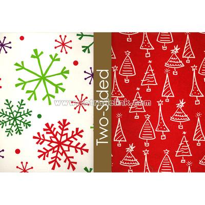 Big Snowflakes Reversible Wrapping Paper