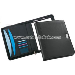 ZIPPED LEATHER CONFERENCE FOLDERS