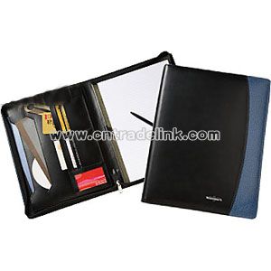 ZIPPED LEATHER CONFERENCE FOLDERS