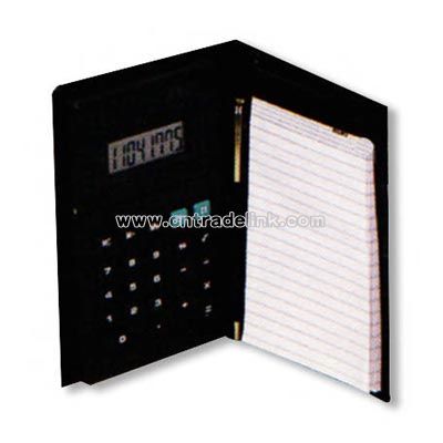 Leatherette organizer with calculator