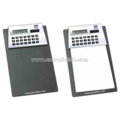 Dual power 8 digit calculator clipboard