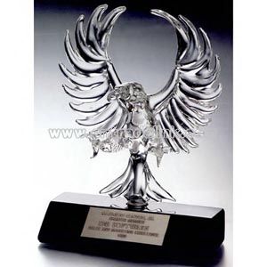 Hand blown crystal eagle