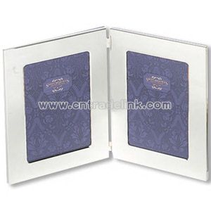 Silver plated double sided photo frame