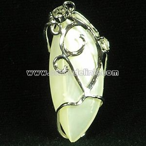 Real Shell Pendant with Gold Binding