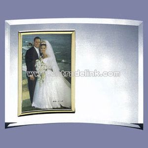 Gold Trimmed Vertical Glass Photo Frame